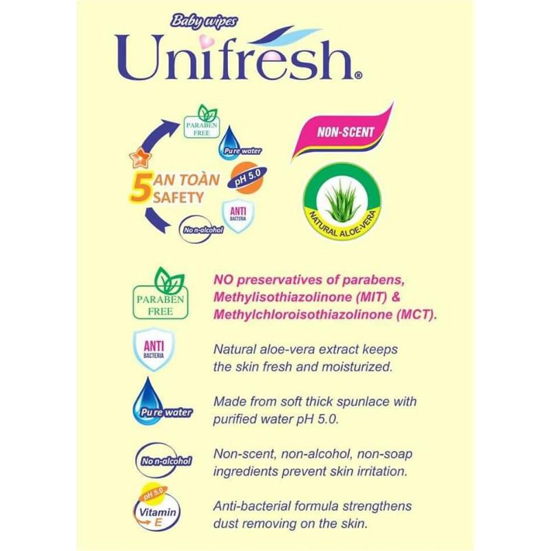 Khăn giấy ướt Unifresh 80 tờ (không mùi) giúp mẹ chăm sóc bé yêu và gia đình.#20k / 1 gói