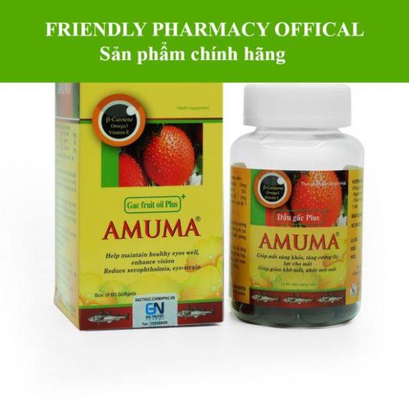 Dầu gấc Plus Amuma – Hỗ trợ bổ sung Omega 3 giúp sáng mắt, tăng cường thị lực (Hộp 60 viên)