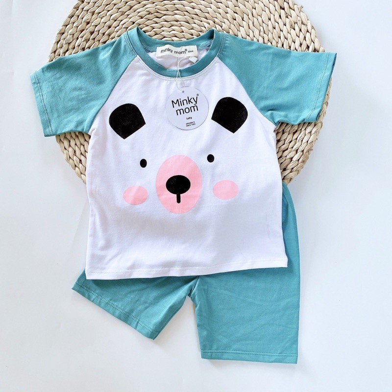 BỘ TAY NGẮN MINKYMOM THUN LẠNH TAY ÁO RAGLAN ICON THÚ