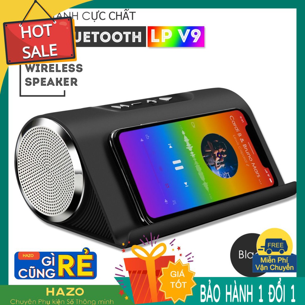Loa Bluetooth Di Động LP-V9, Âm Thanh Sống Động, Bass Chuẩn, Cắm Usb, Thẻ Nhớ, Cổng 3.5 - Kèm cáp sạc