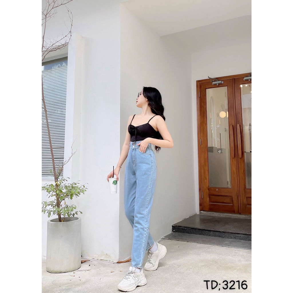 Quần baggy Nữ dáng suông lưng cao 2 nút phong cách Hàn quốc M Fashion 3216