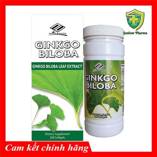 Viên uống bổ não Ginkgo Biloba lọ 200 viên- Giúp tăng cường lưu thông mạch máu, cải thiện trí nhớ