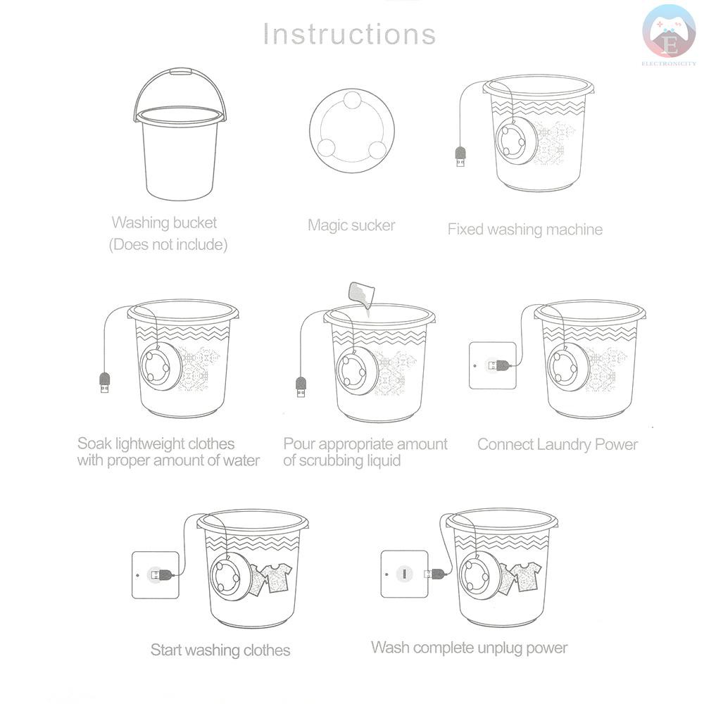 Máy Giặt Mini 2 Trong 1 Sử Dụng Sóng Siêu Âm Kèm Dây Cáp Usb Tiện Dụng