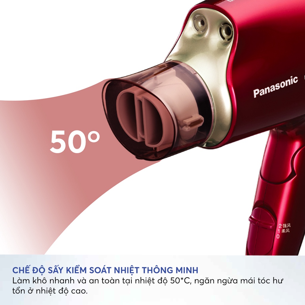 Máy sấy chăm sóc tóc Panasonic EH-NA45RP645 - Công nghệ nanoe dưỡng ẩm tóc - Công suất 1600W - BH chính hãng 12 tháng