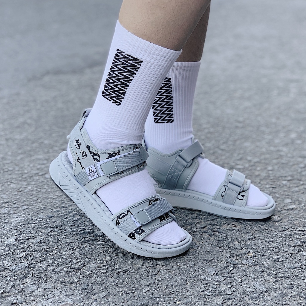 Giày Sandal Nam Nữ ZX 2726 Họa tiết Gấu Mèo