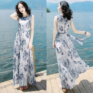 Đầm Nữ Form Dài In Họa Tiết Thanh Lịch