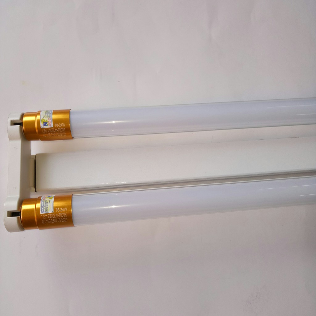 Bộ Bóng Tuýp LED Đôi T8 1.2m 48W Siêu Sáng [1 Máng Đôi 1.2m và 2 Bóng 1.2m 24w] Bóng Đầu Nhôm Tản Nhiệt Rất Tốt | BigBuy360 - bigbuy360.vn