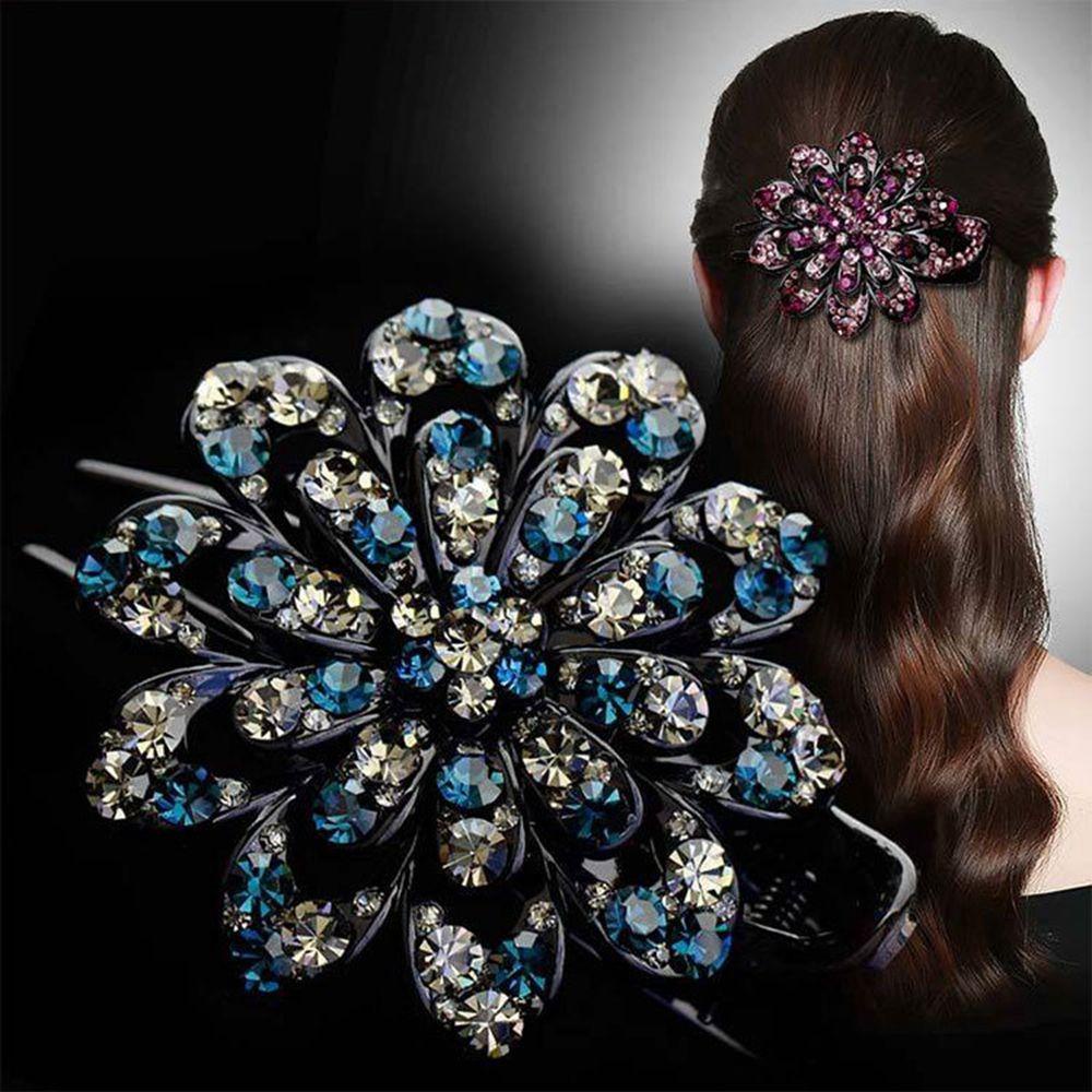 Kẹp Tóc Nhựa Hình Chữ U Họa Tiết Hoa Phong Cách Hàn Quốc WMES15H