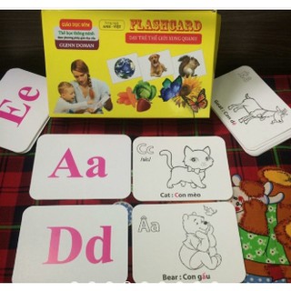 [XẢ KHO] BỘ THẺ HỌC THÔNG MINH Flash card bản to (12*16cm) gồm:280 thẻ 14 chủ đề