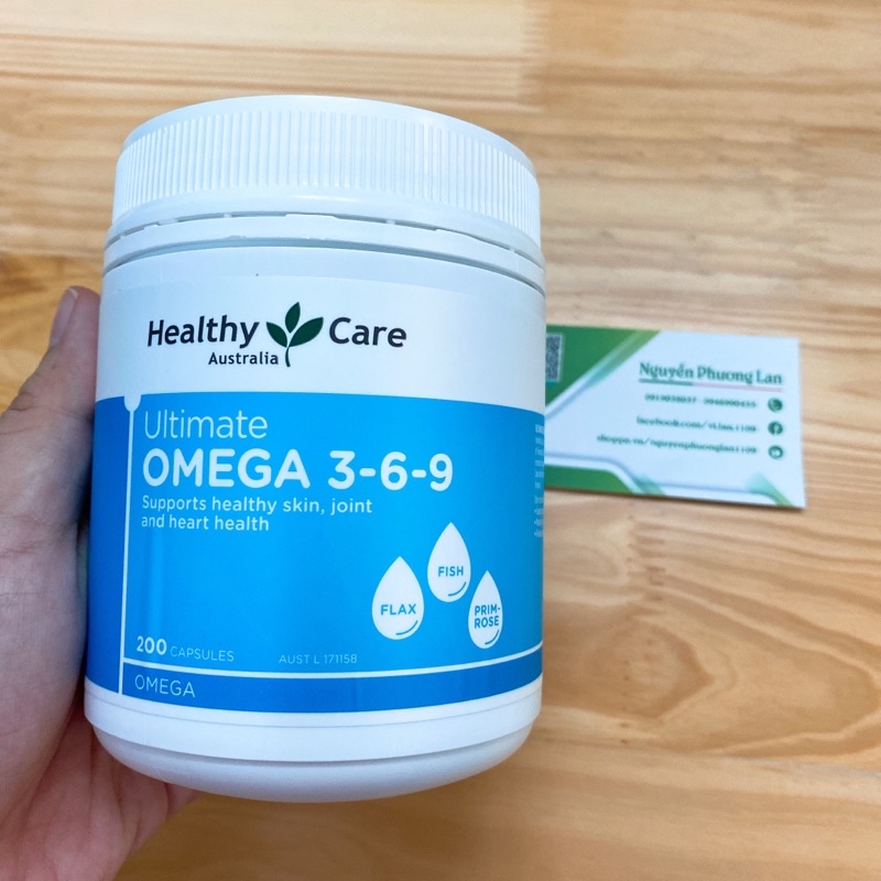 Viên uống Healthy Care Ultimate Omega 3-6-9 200 viên bổ sung omega 369 tốt cho mắt tim và não - omega 3 6 9