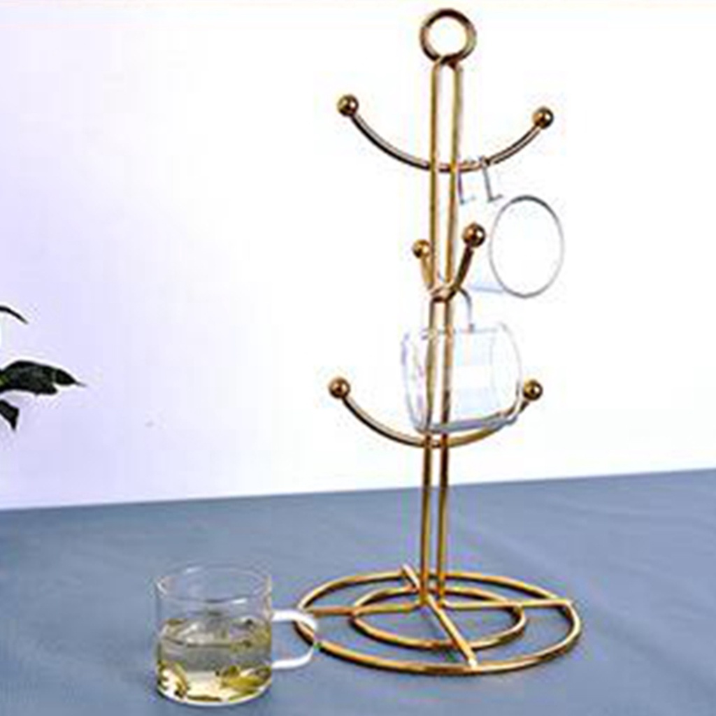 [Fenteer1] Giá Treo 6 Móc Treo Cốc Nhỏ Gọn Trang Trí Nhà Cửa