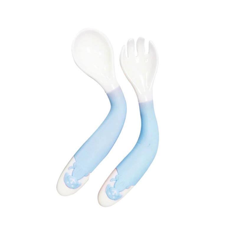 Bộ thìa dĩa cho bé tập ăn dặm, có thể bẻ cong 360 độ