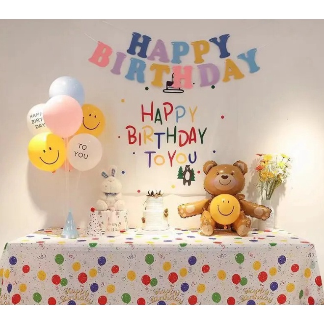 KHĂN TRẢI BÀN NYLON 1M3X1M8 TRANG TRÍ SINH NHẬT SỰ KIỆN (NHIỀU MÀU LỰA CHỌN)