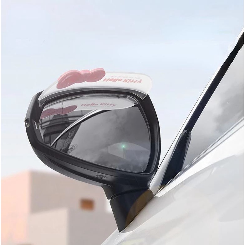 Set 2 Tấm Che Mưa Họa Tiết Hoạt Hình Dễ Thương Gắn Kính Chiếu Hậu Xe Hơi