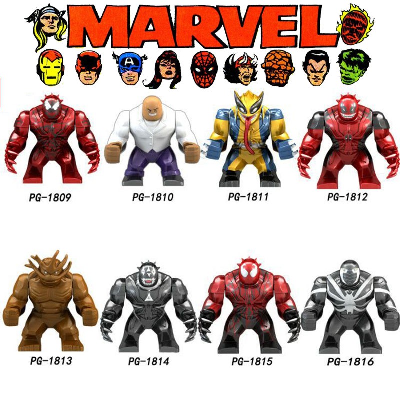 Marvel Mô Hình Lắp Ráp Lego Nhân Vật Truyện Tranh Carnage / Carnage /Kingpin /Venom /Groot /Deadpool /Wolverine