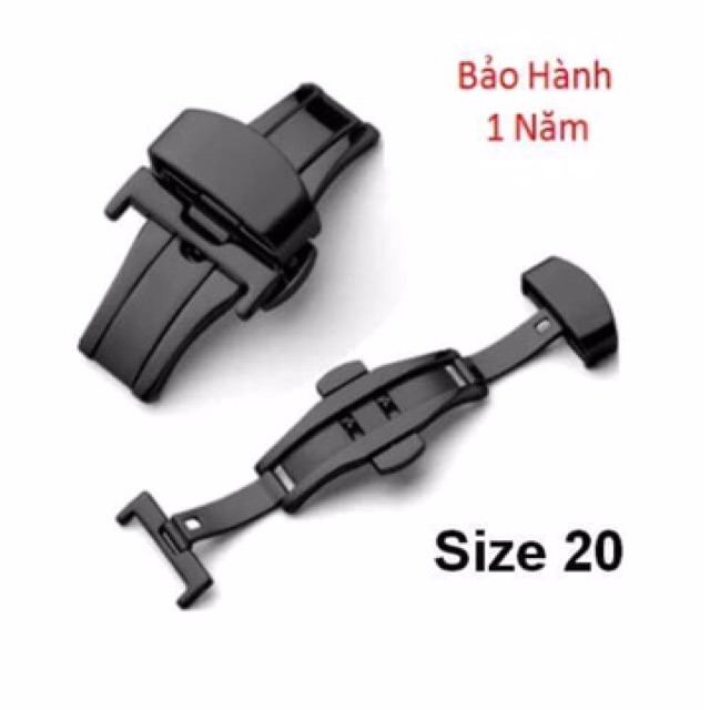 Khoá bướm đồng hồ thép không gỉ size 20 mm dùng dây da size 22