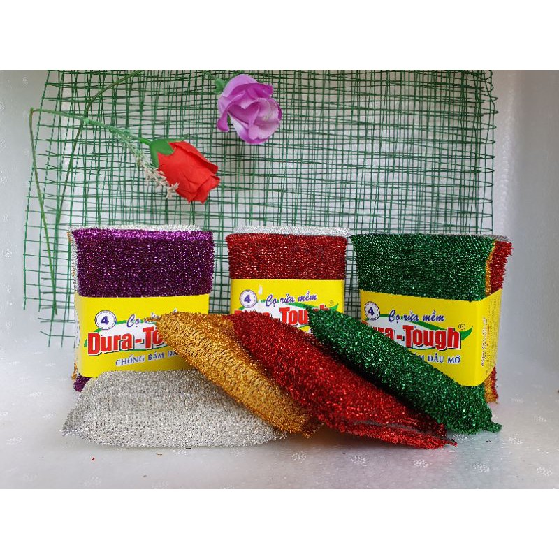 1 Lốc Cước Kim Tuyến Rửa Chén Bát - Lốc 4 Miếng