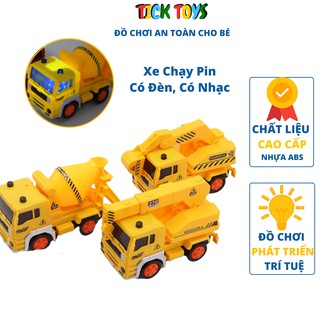 [TẶNG KÈM PIN] XE Ô TÔ CÔNG TRÌNH ĐỒ CHƠI - XE ĐÀ BẰNG NHỰA CAO CẤP CHO BÉ
