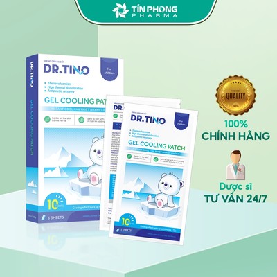 Miếng Dán Hạ Sốt Dr.Tino Cho Bé An Toàn Hiệu Quả Kéo Dài Đến 10 Giờ Hộp 6 Miếng TVT004