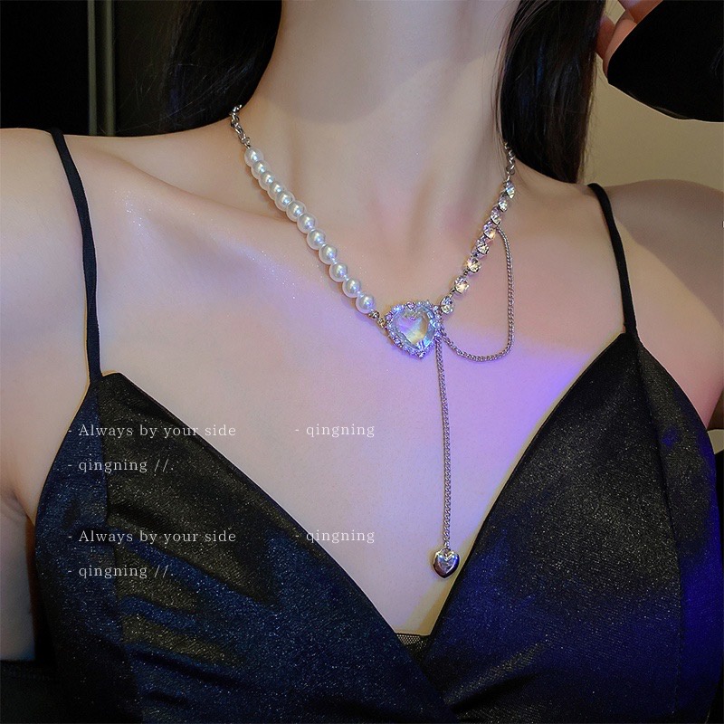 [Siêu Đẹp] Dây Chuyền Hợp Kim Đính Đá Pha Lê Hình Trái Tim Cao Cấp Mainia Shop