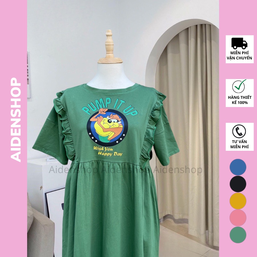 Váy bầu mùa hè mát suông Aidenshop đầm bầu thời trang cotton