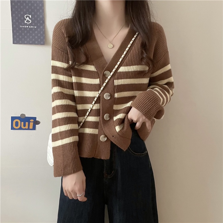 NRVP Áo Sweater Dệt Kim Dài Tay Thiết Kế Mới Thời Trang Theo Phong Cách Hàn Quốc Cho Nữ