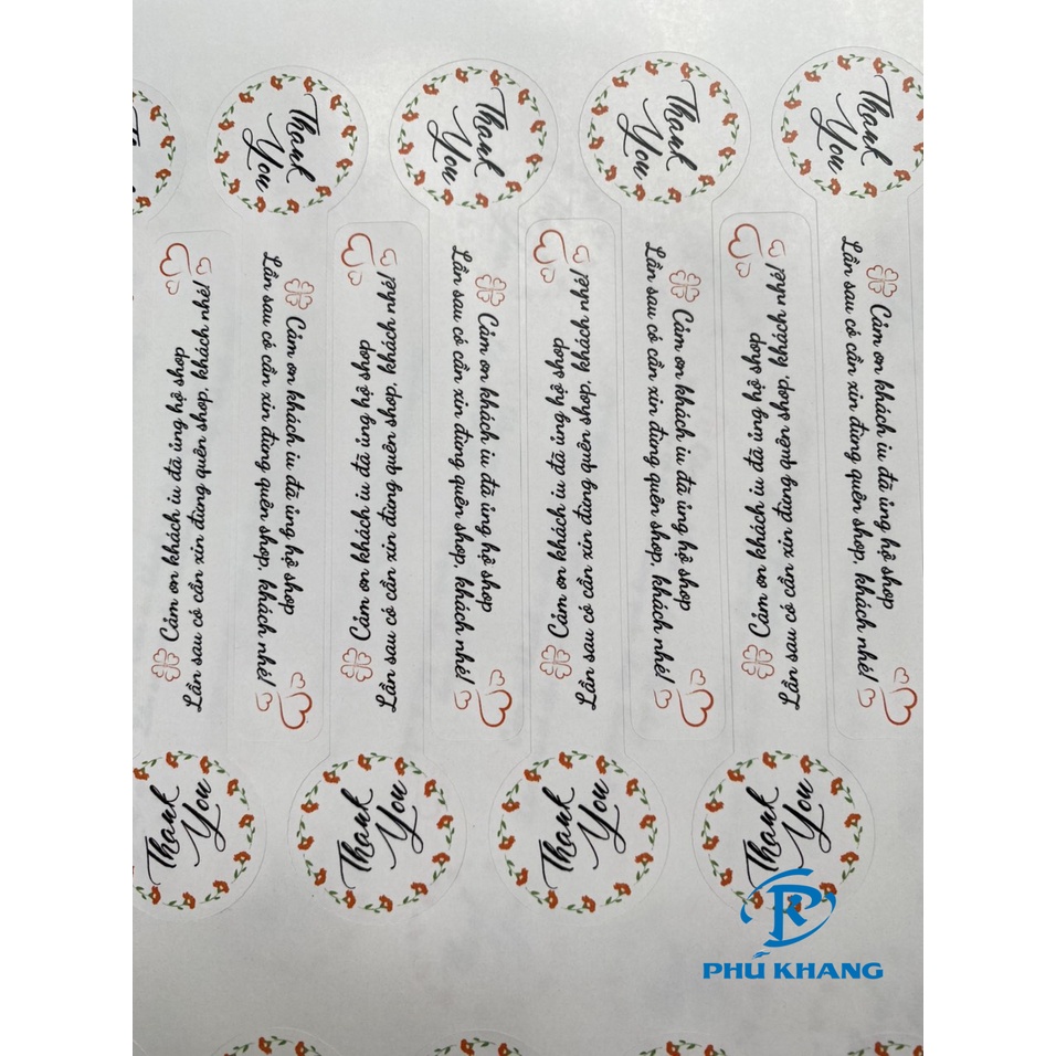 104 Sticker  "cám ơn" hình khóa vừa niêm phong vừa cám ơn những khách hàng thân iu