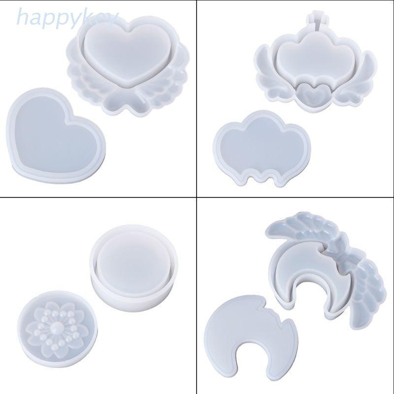 HAP  DIY Handmade Storage Jewelry Box Love Heart Moon Flower Silicone Mold Crystal Epoxy Molds