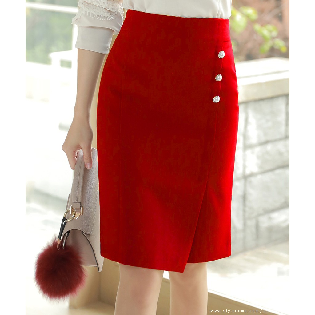 Chân váy bút chì 👗hàng thiết kế 💄 váy nữ xẻ trước chất liệu vải nhập co giản tốt MS22😘 | BigBuy360 - bigbuy360.vn