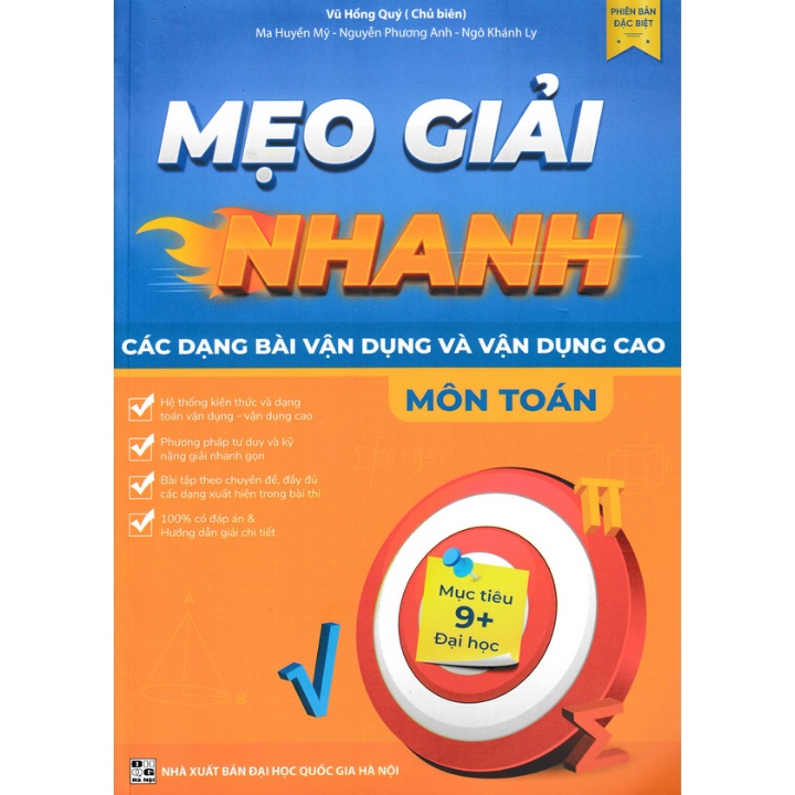 Sách - Mẹo Giải Nhanh Các Dạng Bài Vận Dụng Và Vận Dụng Cao Môn Toán