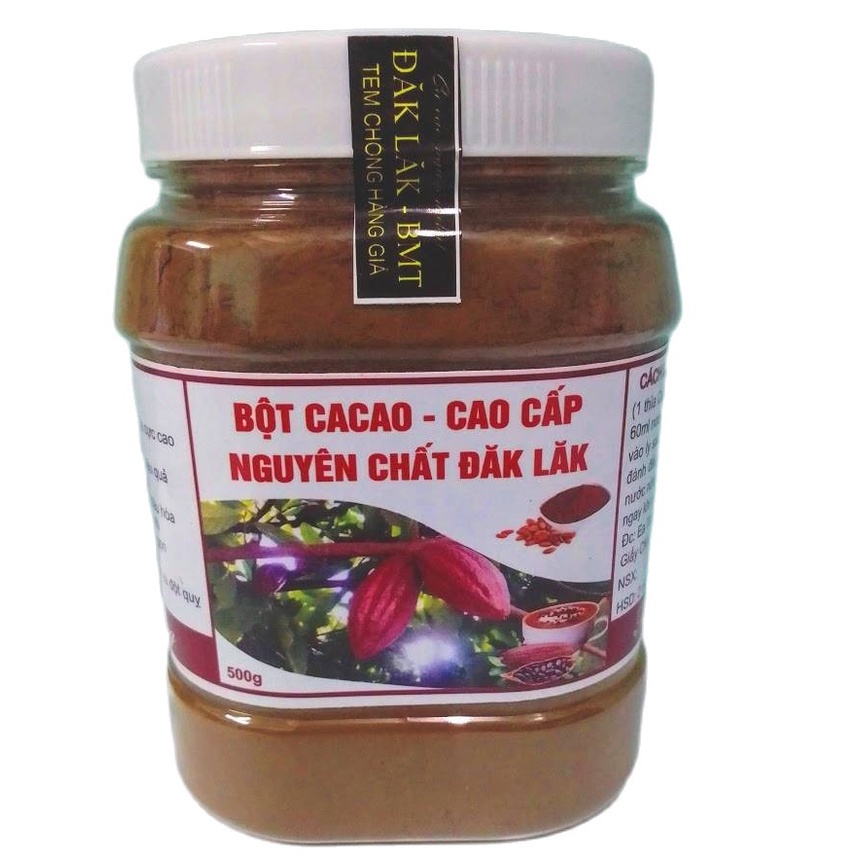 500gr Bột Cacao Nguyên Chất Đăk Lăk Loại 1: Thơm Ngon, Bổ Dưỡng, Vị Đậm Đà
