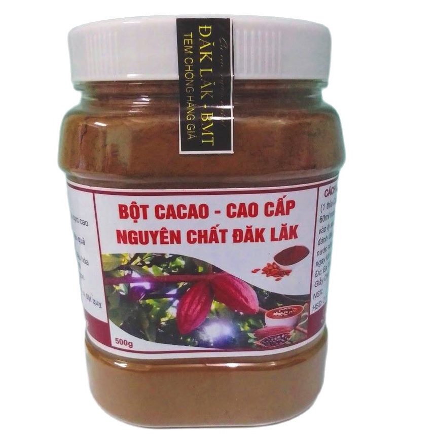 500gr Bột Cacao Nguyên Chất Đăk Lăk Loại 1 Thơm Ngon, Bổ Dưỡng, Vị Đậm Đà