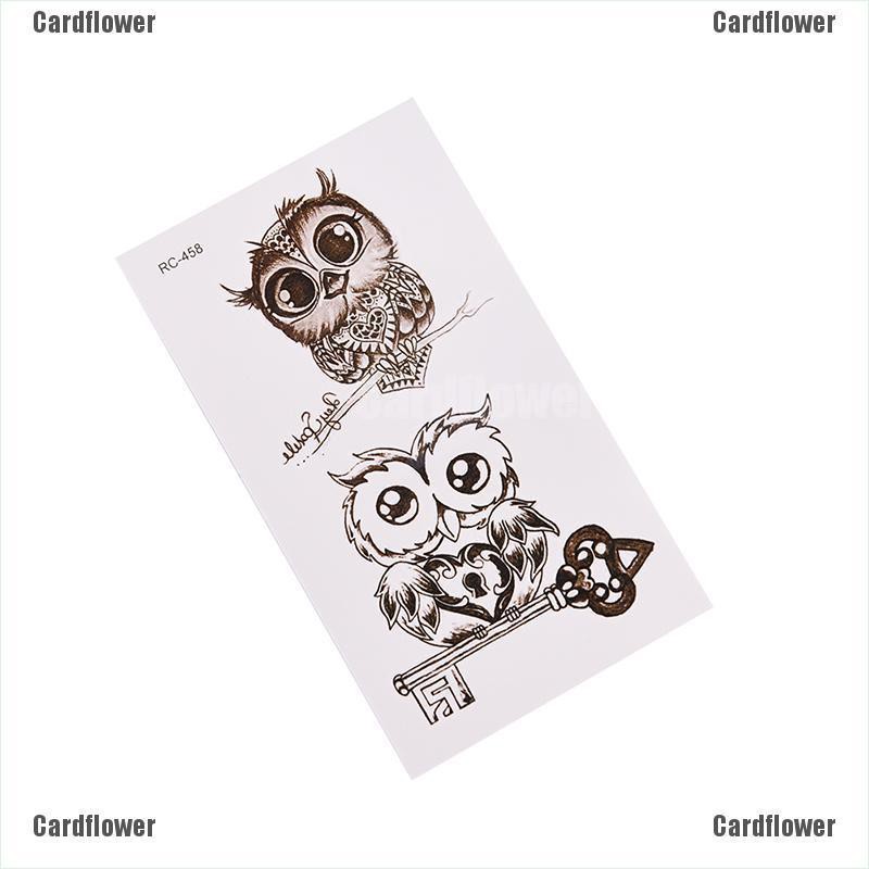 1 Hình Xăm Dán Tạm Thời Hình Cú Mèo Dễ Thương