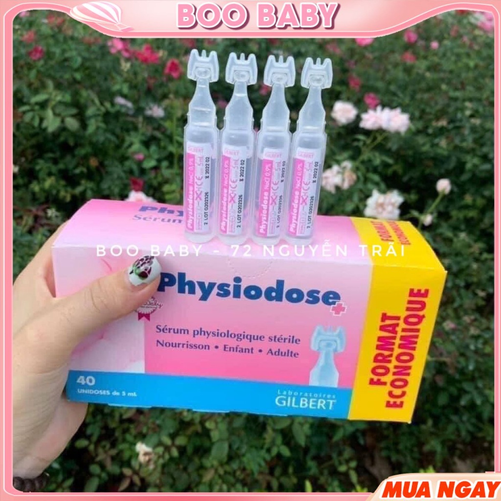 Nước Muối Sinh Lý Hồng Physiodose Gifrer Pháp Cho Trẻ Sơ Sinh, 40 ống - 𝐁𝐎𝐎 𝐁𝐀𝐁𝐘