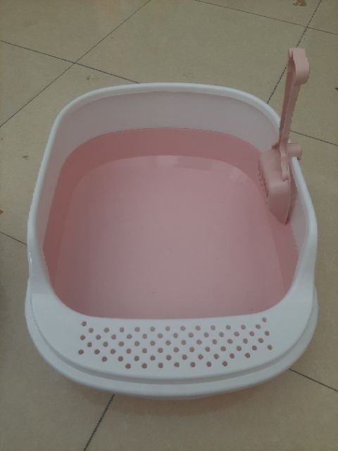 Khay vệ sinh mèo thành cao + xẻng cho mèo
