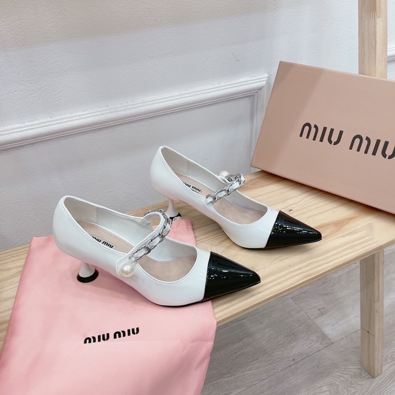 Giày miu miu quai ngọc gót nhọn spsl fullbox