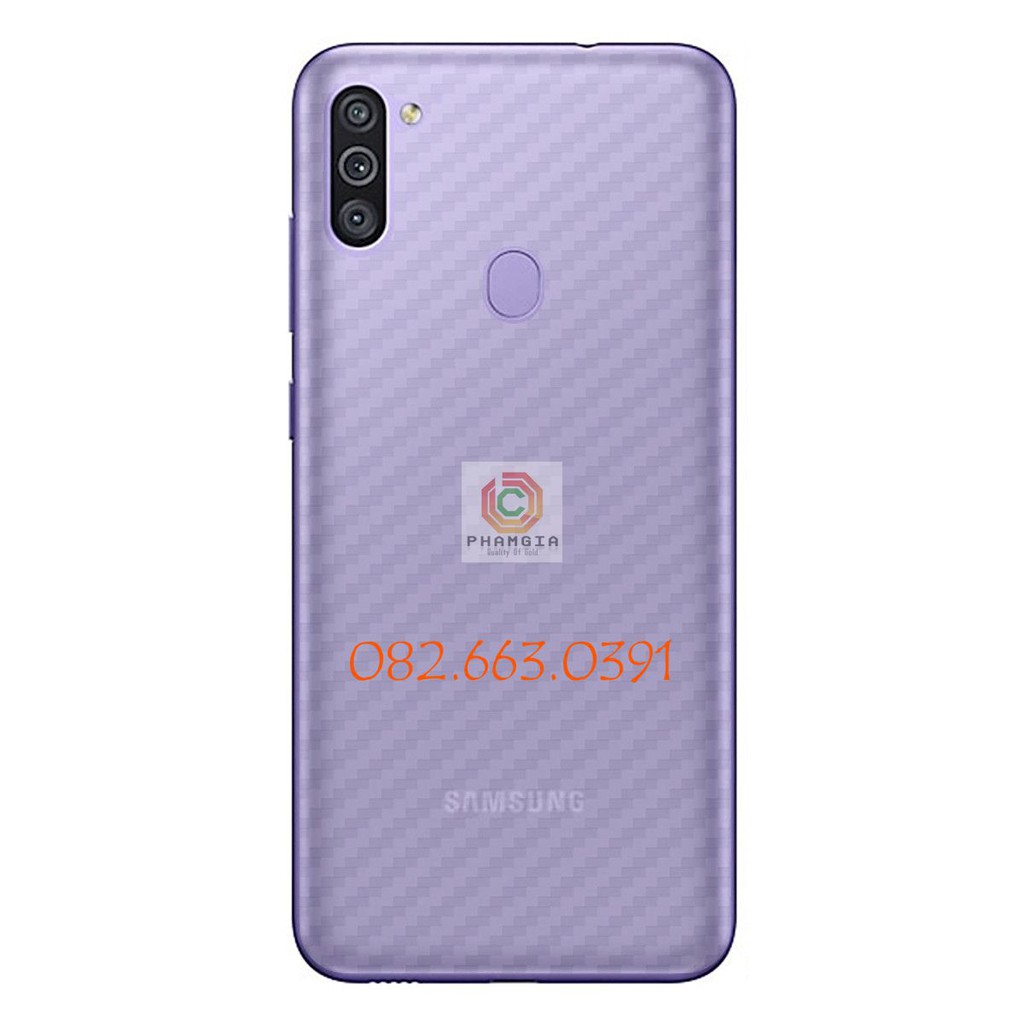 Miếng dán mặt lưng skin carbon Samsung Galaxy M11