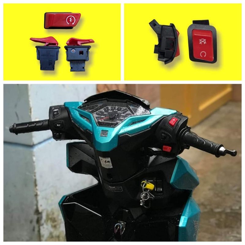 Nút Đề Màu Đỏ  - Nút Tắt Máy - Nút Passing - Nút Đề Honda