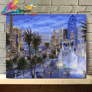 Tranh sơn dầu số hóa phong cảnh - Thành phố Paris