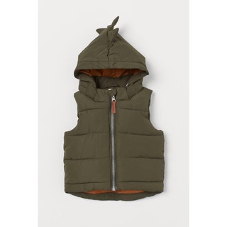 Áo gile phao khủng long rêu h&m sz 4/6,6/9m