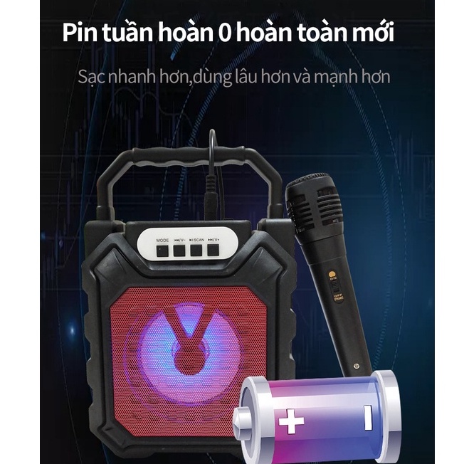 Loa Bluetooth Karaoke Công Suất Cực Lớn, Loa Trợ Giảng XáchTay Mini KIOMI,Kết nối thẻ nhớ Micro TF micrô hai kênh