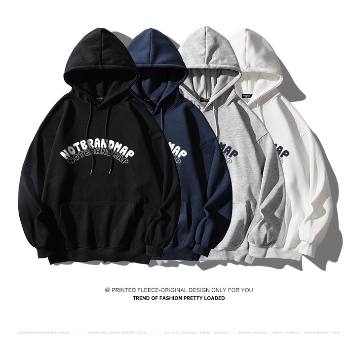 ( Hàng Mới - Hot ) Áo Hoodie Mũ Trùm Đầu 2 lớp Phối Chữ NOTBRANDMAP Bản Lớn, Nỉ Ngoại Dày Dặn Mịn Thấm Hút Mồ Hôi Tốt