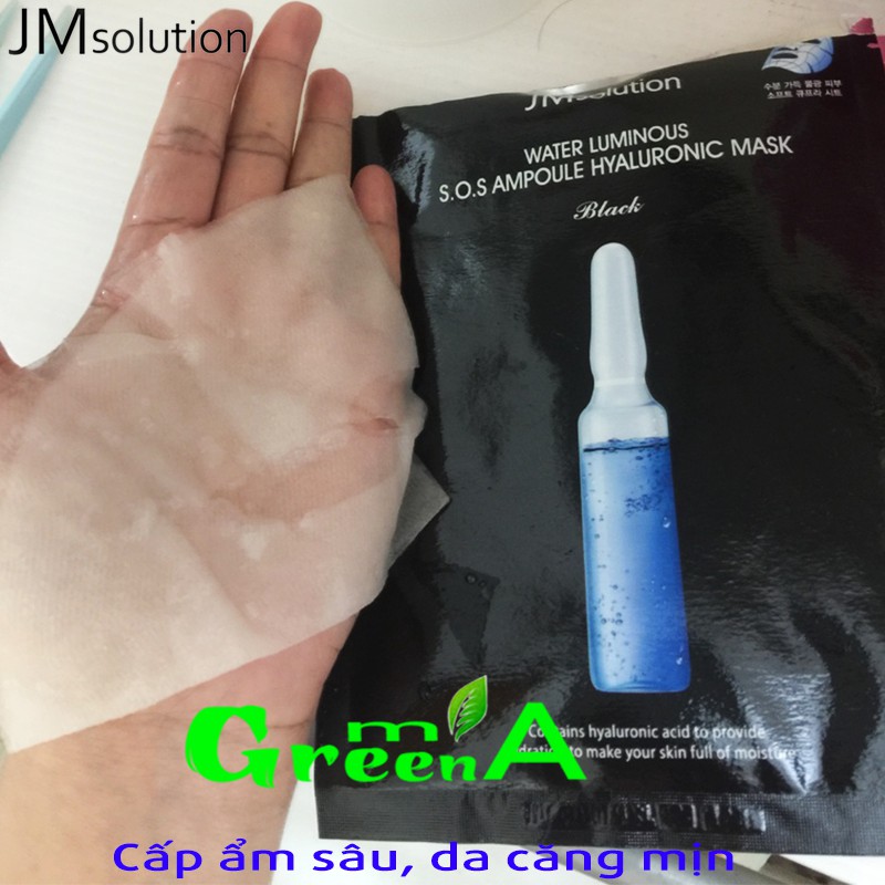 JM SOLUTION Hyaluronic [MIẾNG LẺ] Mặt Nạ Cấp Nước Jmsolution Water Luminous S.O.S Ampoule Hyaluronic Mask Black 30ml