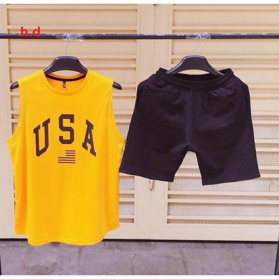 Bộ nam áo ba lỗ Usaa quần đùi110 | BigBuy360 - bigbuy360.vn
