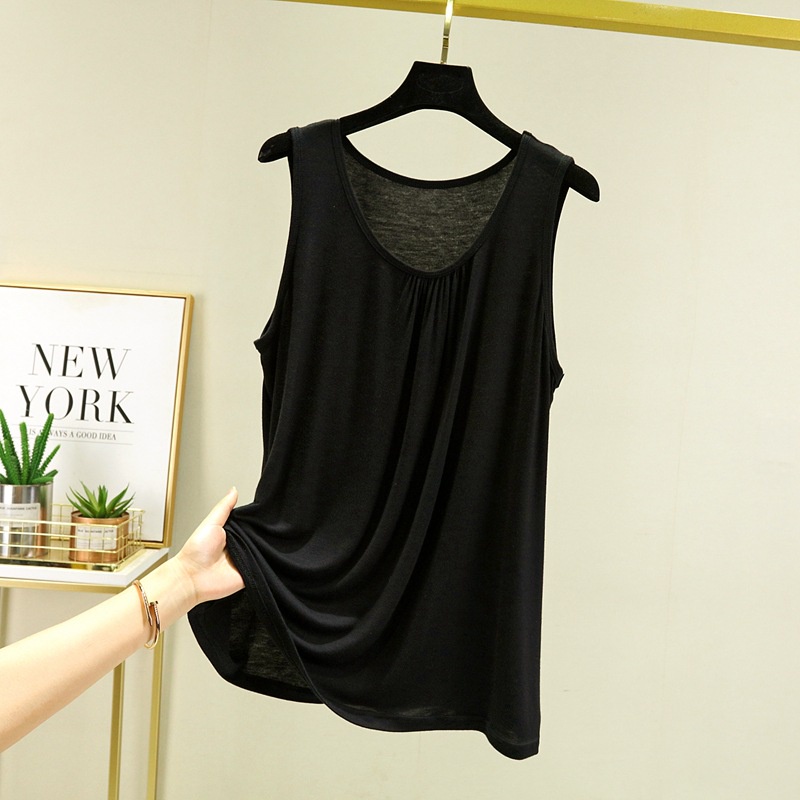 Áo Thun Ba Lỗ Cổ TròN DáNg RộNg MàU Trơn ThờI Trang 2022 Cho Nữ