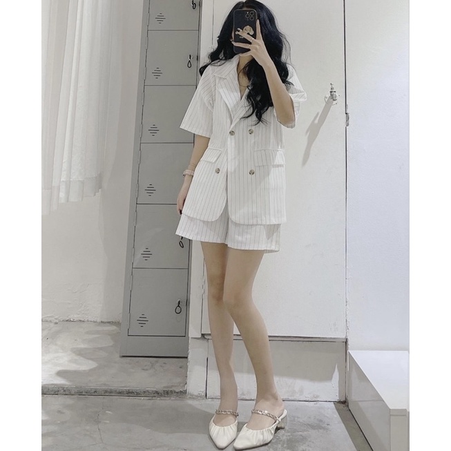 set blazer kẻ sọc by samhyewear | BigBuy360 - bigbuy360.vn