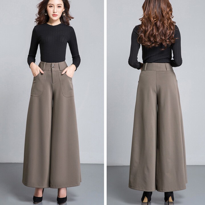 Quần ống rộng culottes nữ đẹp dáng dài lưng thon siêu Hot phong cách Hàn Quốc LN02