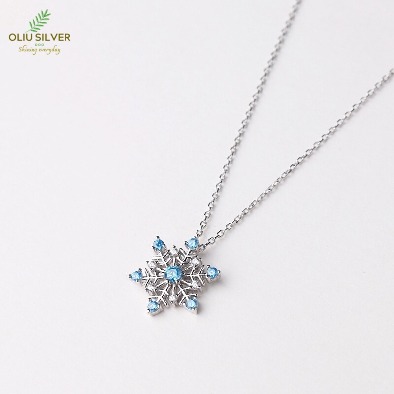 Dây Chuyền Bạc S925 Hoa Tuyết Thanh Lịch | Vòng Cổ Nữ Trang Sức Bạc 925