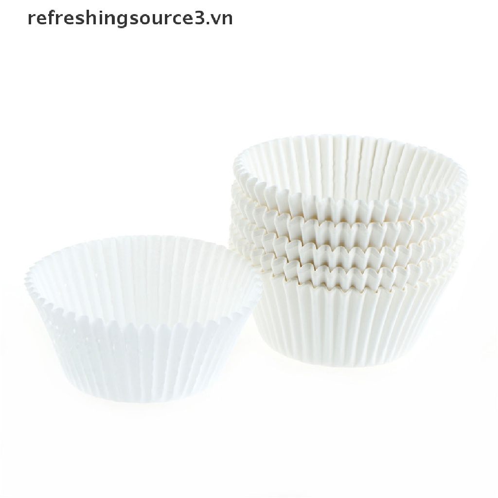 Bộ 100 Vỏ Giấy Trắng Bọc Bánh cupcake Tiện Dụng