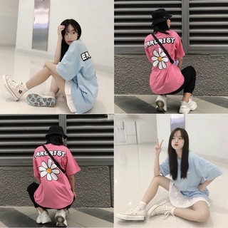 Áo thun tay lỡ, áo phông unisex in họa tiết hoa cúc errorist - newfashion